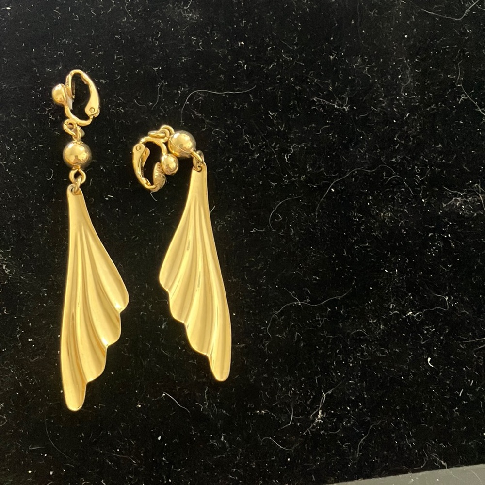 Elegant Gold tone Wing Earrings